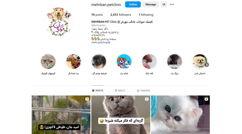 مهربان از بهترین کلینیک های دامپزشکی تهران