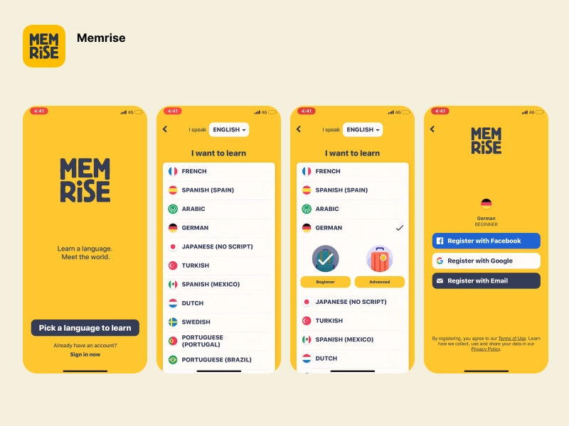 برنامه آموزش زبان Memrise